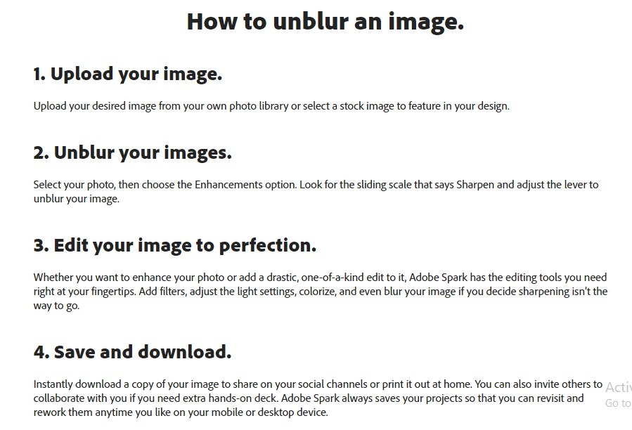 how to unblur an image