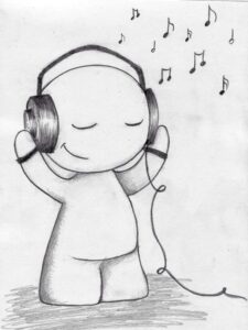 headphone boy sketch