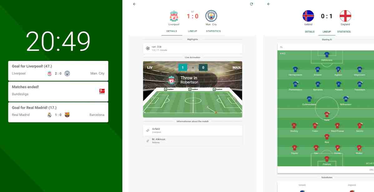 live football match