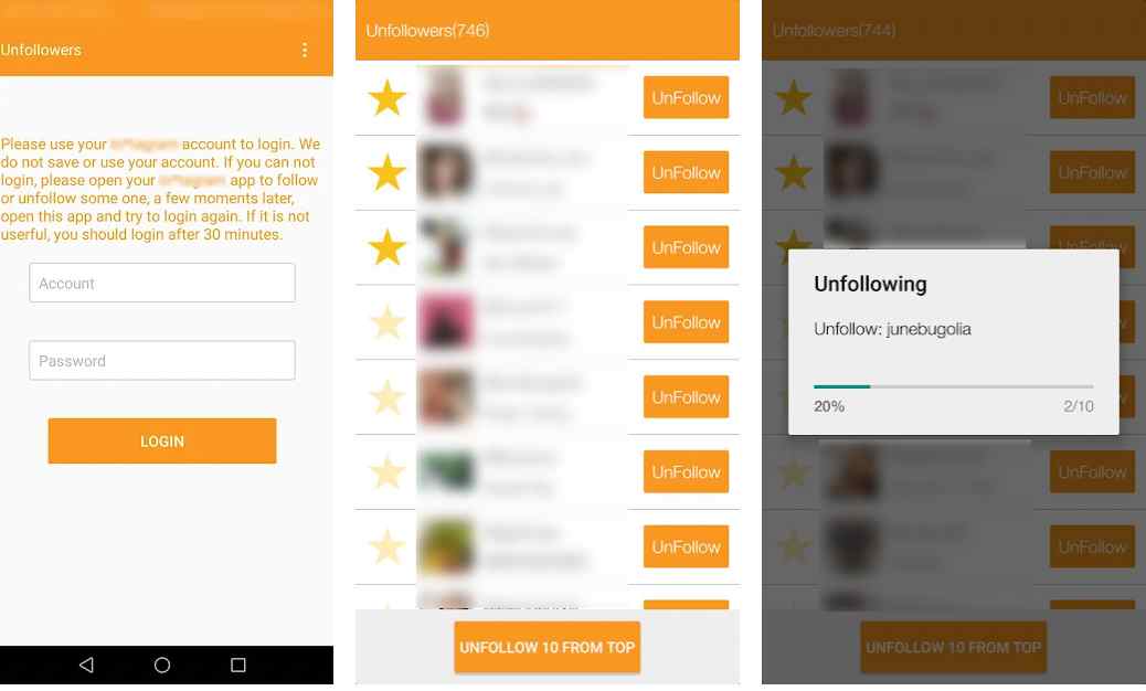 unfollowers for instagram app