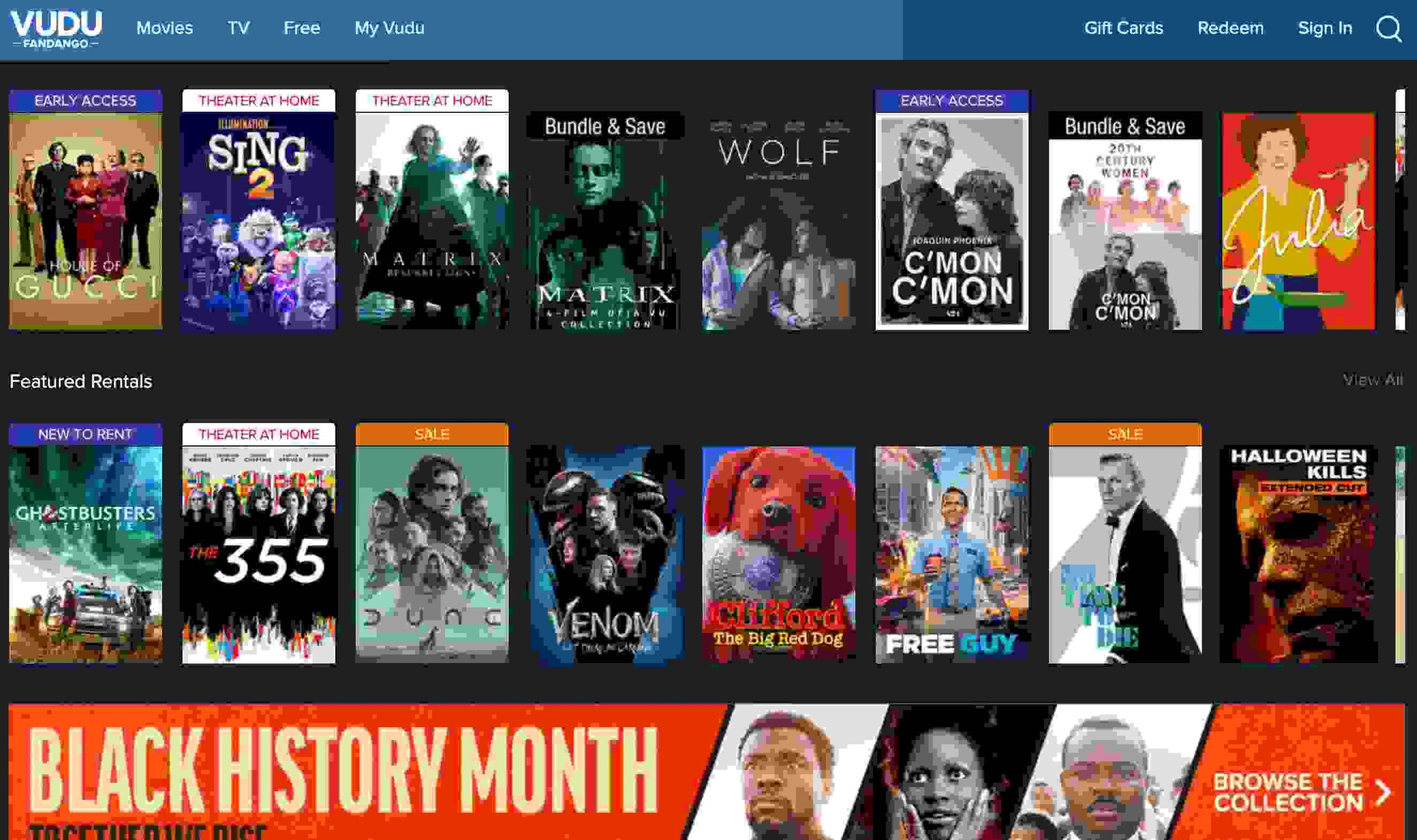vudu free movie code