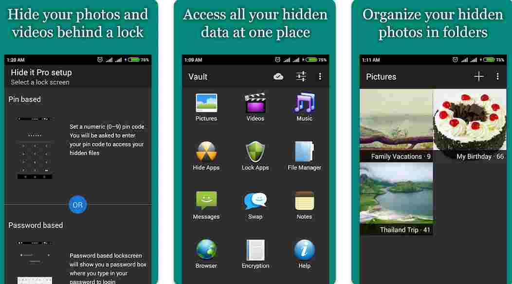 Hide Photos, Video and App 
